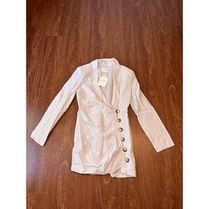 Free People Rumer Bronte Blazer Mini Dress in Sky Blue Size XS NWT Linen